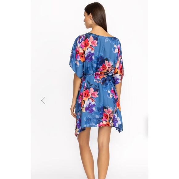 NEW W TAGS Johnny Was Women's SUMMER DAYS DRESS WITH BRAIDED TIE XS Floral Silk - Picture 3 of 10